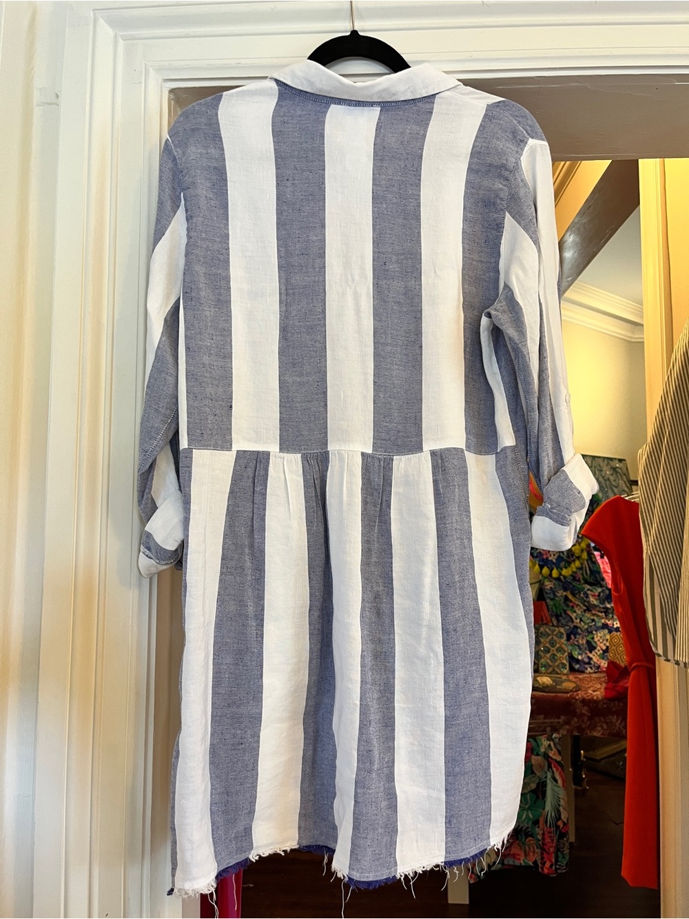 SOLD!!Tommy Bahama Rugby Beach Striped Linen Shirt Dress - Picture 7 of 7